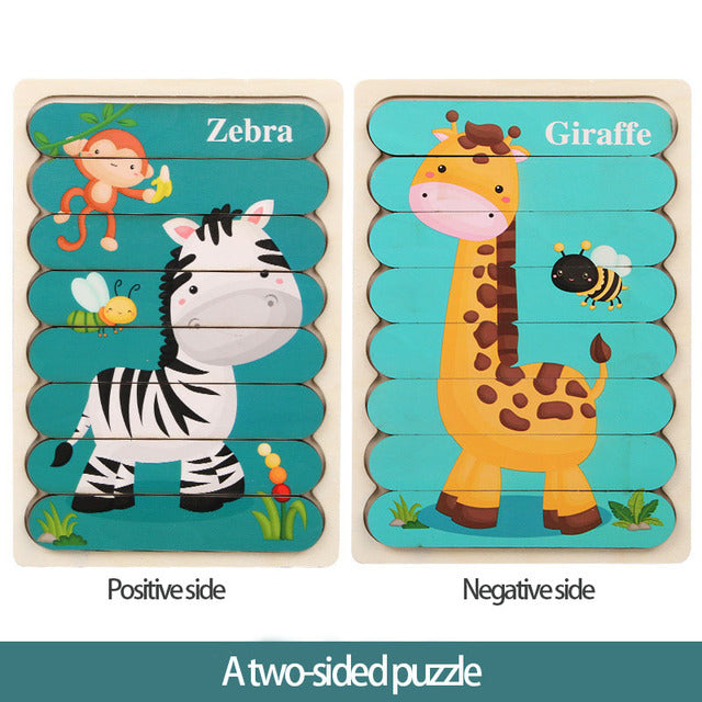 Wooden Toddler Jigsaw Puzzle Gift Toy for 1 2 3 Years Old Boys and Girls, 4-Pack Toddler Puzzle Toddler Toys