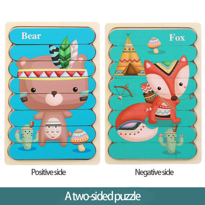 Wooden Toddler Jigsaw Puzzle Gift Toy for 1 2 3 Years Old Boys and Girls, 4-Pack Toddler Puzzle Toddler Toys