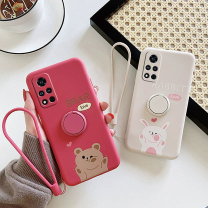 Delight in the Whimsical Charm of a Cartoon Rabbit with this Creative Phone Case – Crafted from Soft Silicone for a Protective and Playful Touch.