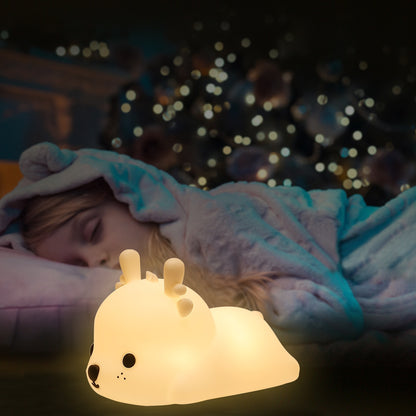 Adorable LED Night Light for Kids: Touch Sensor Bedroom Lamp with Charming Room Decor Appeal