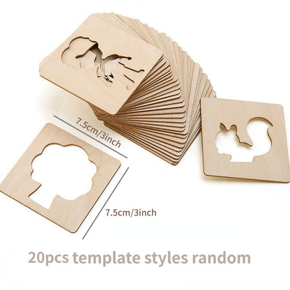 20Pcs Wooden DIY Painting Template