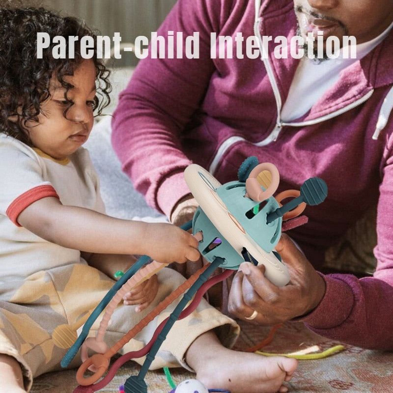 Montessori Sensory Development Toys: Pull-String Finger Grasp Trainer for Early Learning and Teething (BPA-Free, 1-3 Years)
