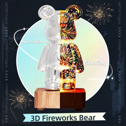 3D Fireworks Bear Decorative Light