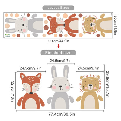 Adorable Cartoon Animal Dots Wall Stickers: Transform Your Child's Room with Whimsical Charm