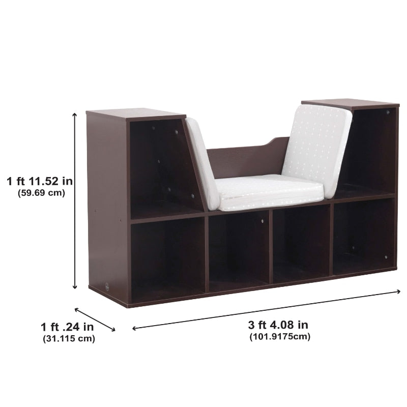 Wooden Bookcase with Reading Nook