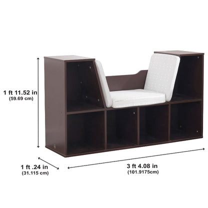 Wooden Bookcase with Reading Nook