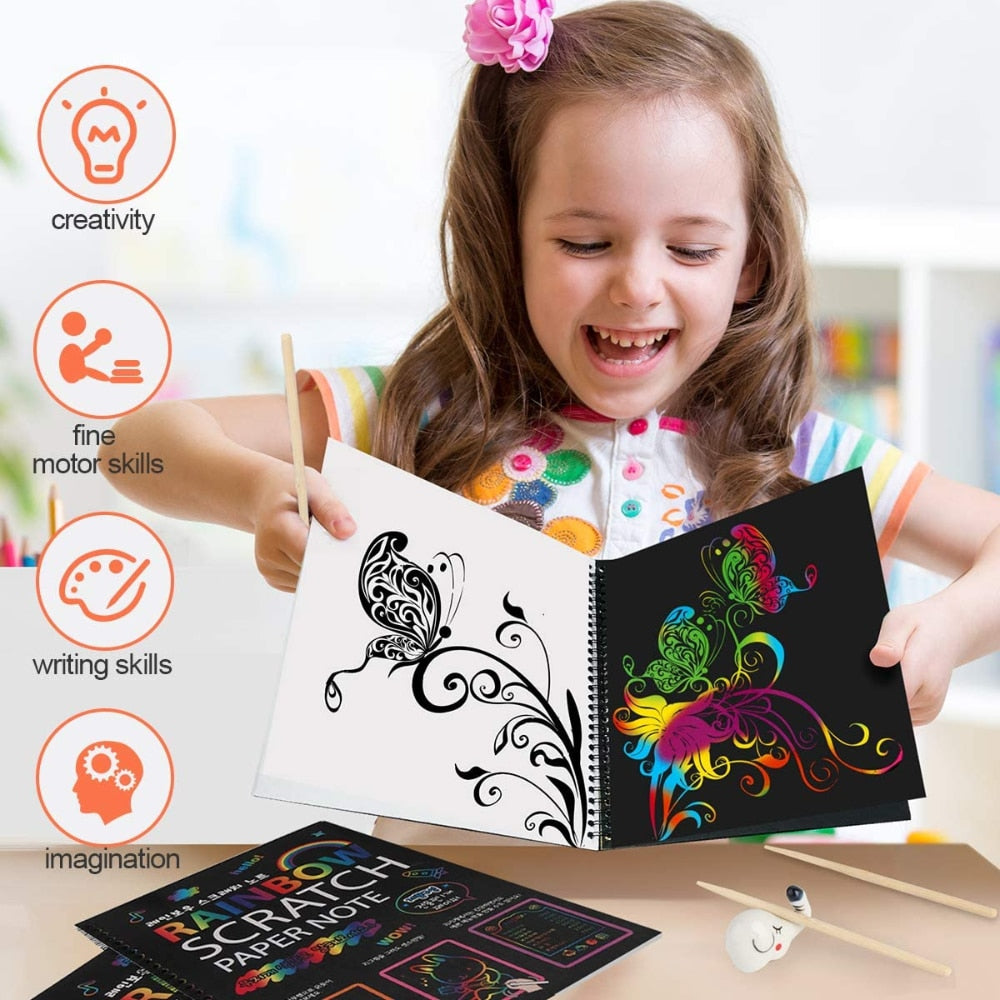 Paper Set for Kids Arts Scraping Painting