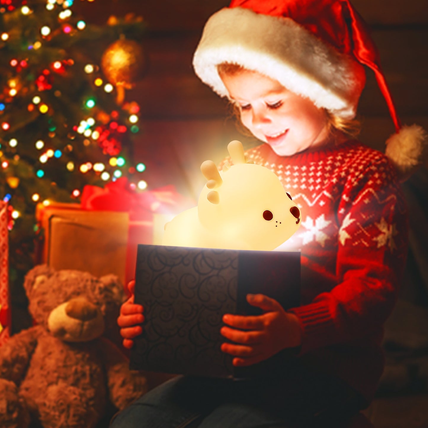 Adorable LED Night Light for Kids: Touch Sensor Bedroom Lamp with Charming Room Decor Appeal