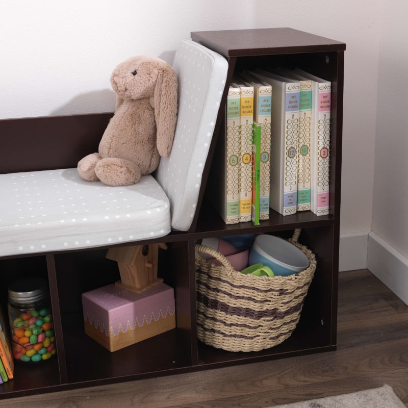 Wooden Bookcase with Reading Nook