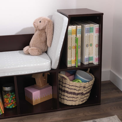 Wooden Bookcase with Reading Nook