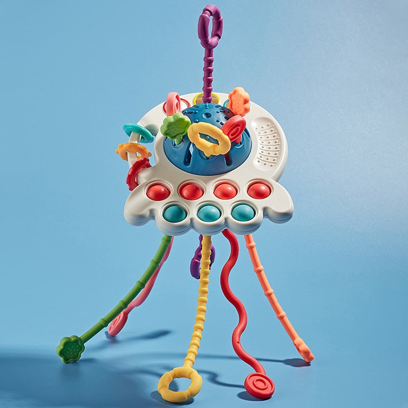 Montessori Sensory Development Toys: Pull-String Finger Grasp Trainer for Early Learning and Teething (BPA-Free, 1-3 Years)
