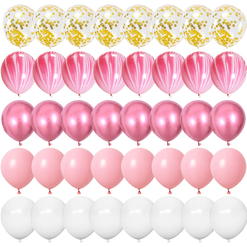 40pcs 12inch Rose Gold Confetti Latex Balloons Happy Birthday Party Decorations