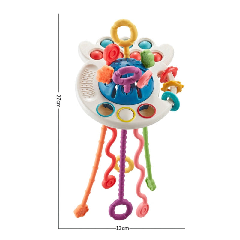 Montessori Sensory Development Toys: Pull-String Finger Grasp Trainer for Early Learning and Teething (BPA-Free, 1-3 Years)