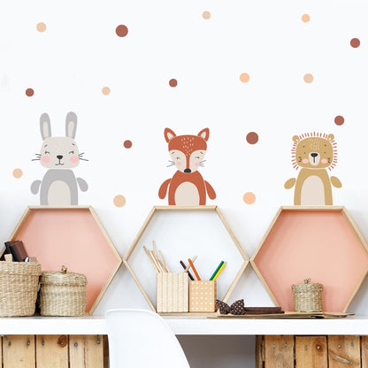 Adorable Cartoon Animal Dots Wall Stickers: Transform Your Child's Room with Whimsical Charm