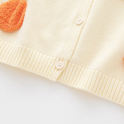 Kids Sweater Cardigan for Girls Boy Cotton Fruit Stereosco Pattern