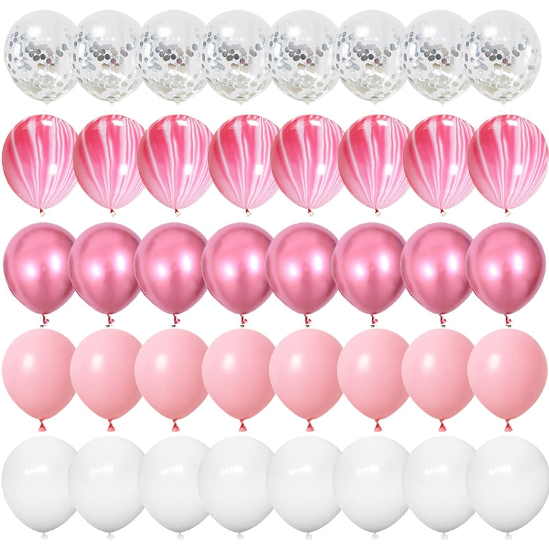 40pcs 12inch Rose Gold Confetti Latex Balloons Happy Birthday Party Decorations