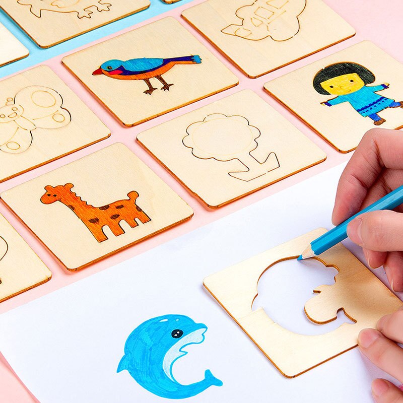 20Pcs Wooden DIY Painting Template