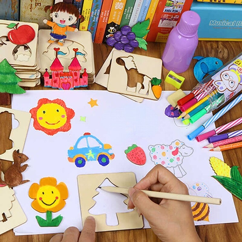 20Pcs Wooden DIY Painting Template