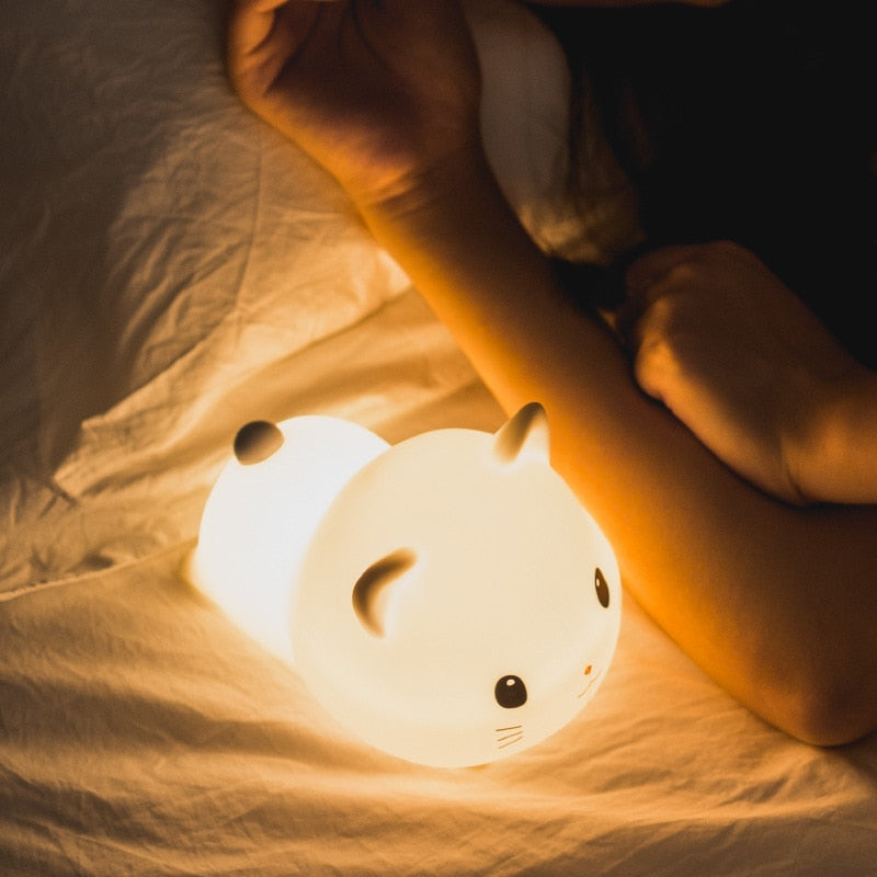 Adorable LED Night Light for Kids: Touch Sensor Bedroom Lamp with Charming Room Decor Appeal