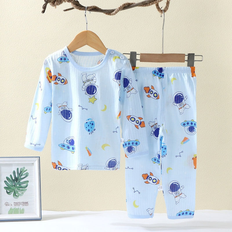 Adorable Cartoon Baby Pajama Sets: Soft Long Sleeve Sleepwear for 0-5 Years