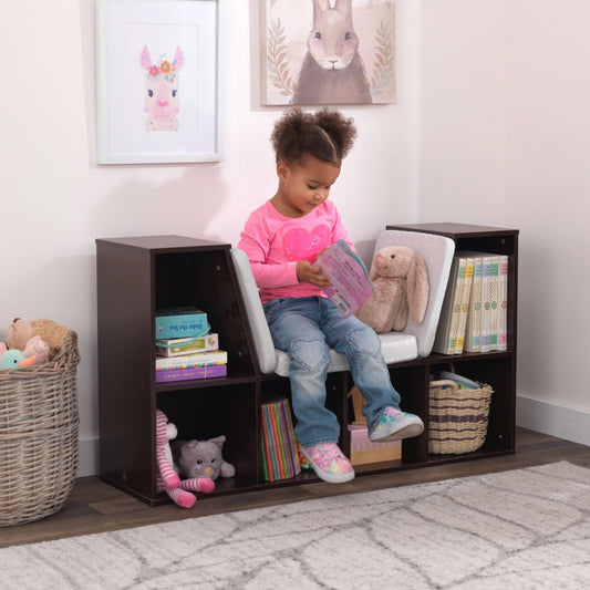 Wooden Bookcase with Reading Nook