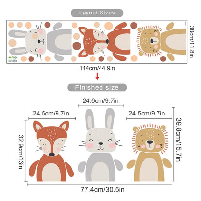 Adorable Cartoon Animal Dots Wall Stickers: Transform Your Child's Room with Whimsical Charm
