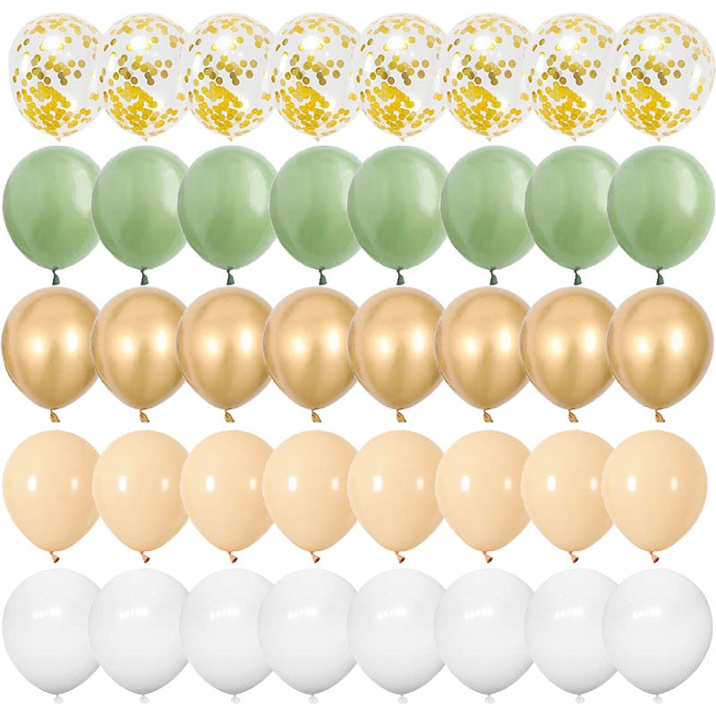 40pcs 12inch Rose Gold Confetti Latex Balloons Happy Birthday Party Decorations