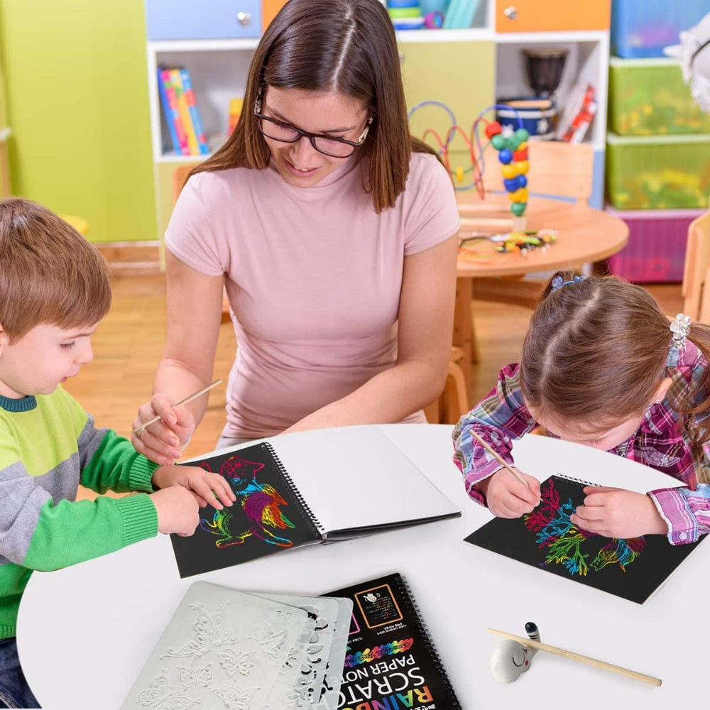 Paper Set for Kids Arts Scraping Painting