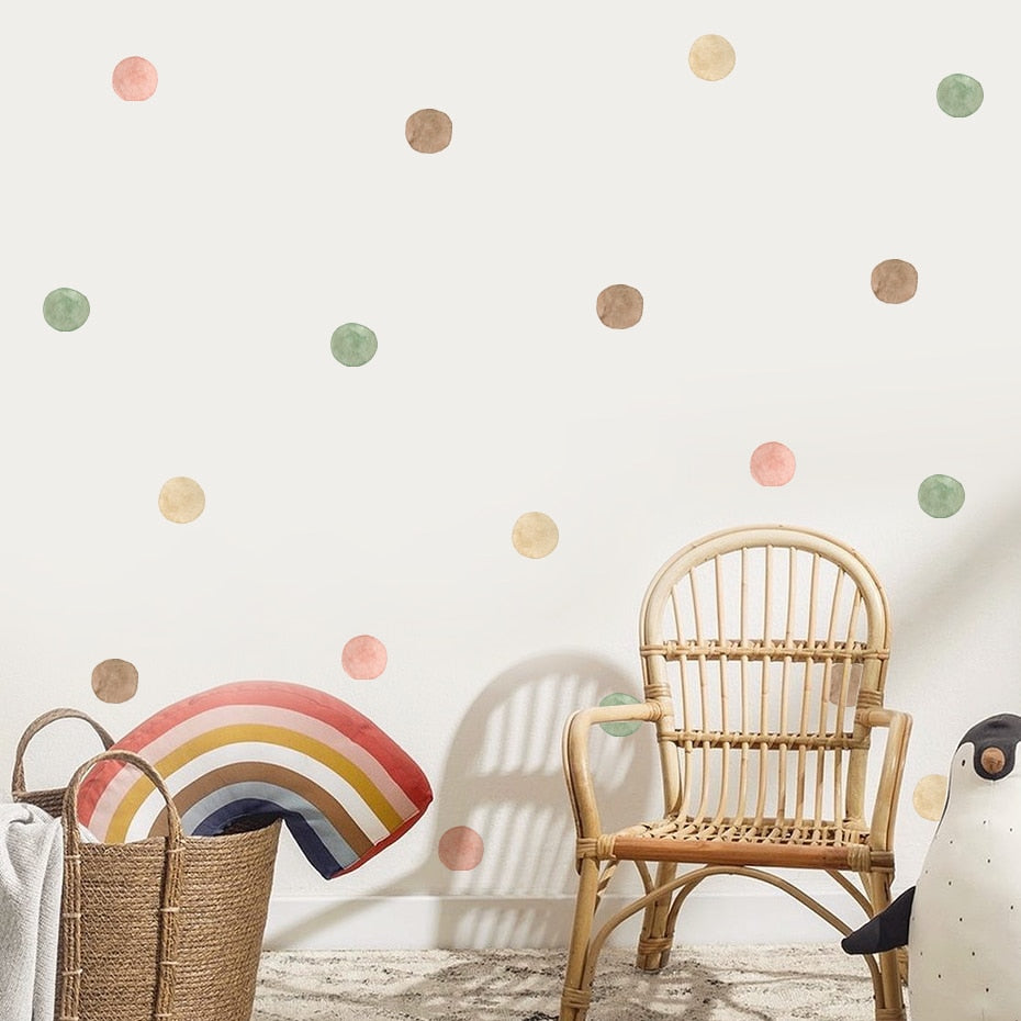 Vibrant Cartoon Polka Dots Children Wall Stickers: Transform Your Kids' Bedroom with Playful Colors