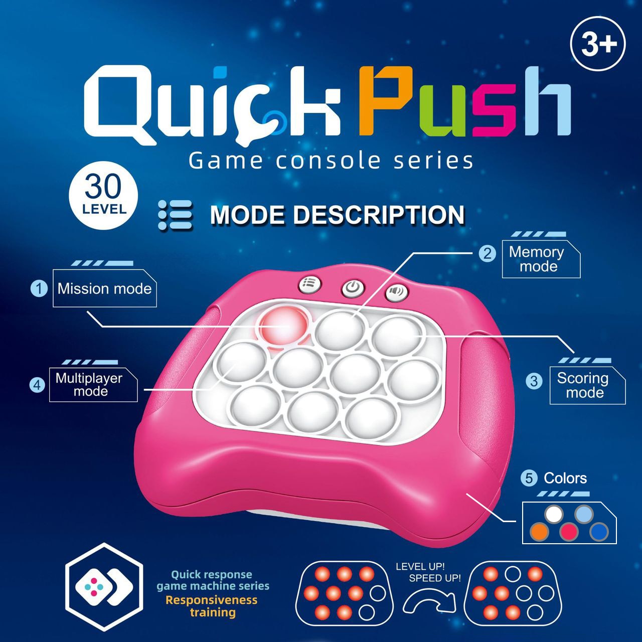 Pop-N-Push Bubbles Game Console: Addictive Fun for Kids, Adults, and Everyone