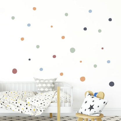 Vibrant Cartoon Polka Dots Children Wall Stickers: Transform Your Kids' Bedroom with Playful Colors