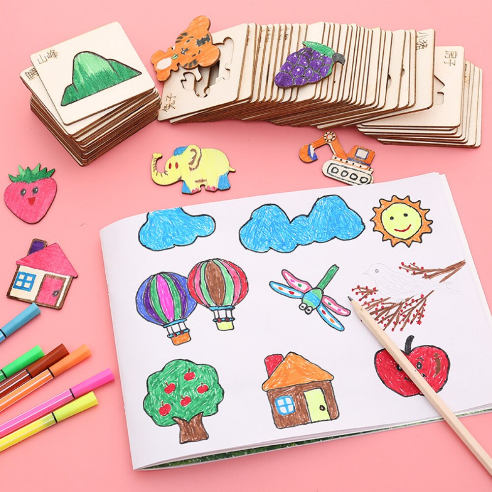 20Pcs Wooden DIY Painting Template