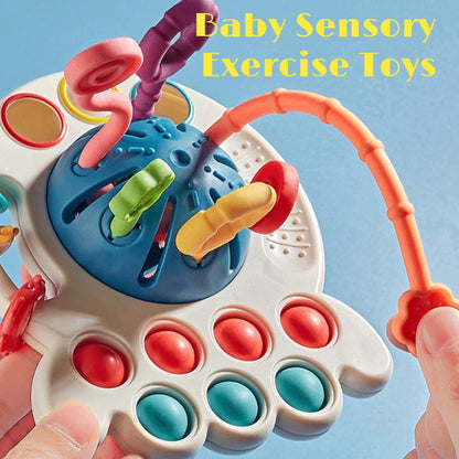 Montessori Sensory Development Toys: Pull-String Finger Grasp Trainer for Early Learning and Teething (BPA-Free, 1-3 Years)