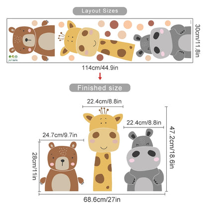 Adorable Cartoon Animal Dots Wall Stickers: Transform Your Child's Room with Whimsical Charm