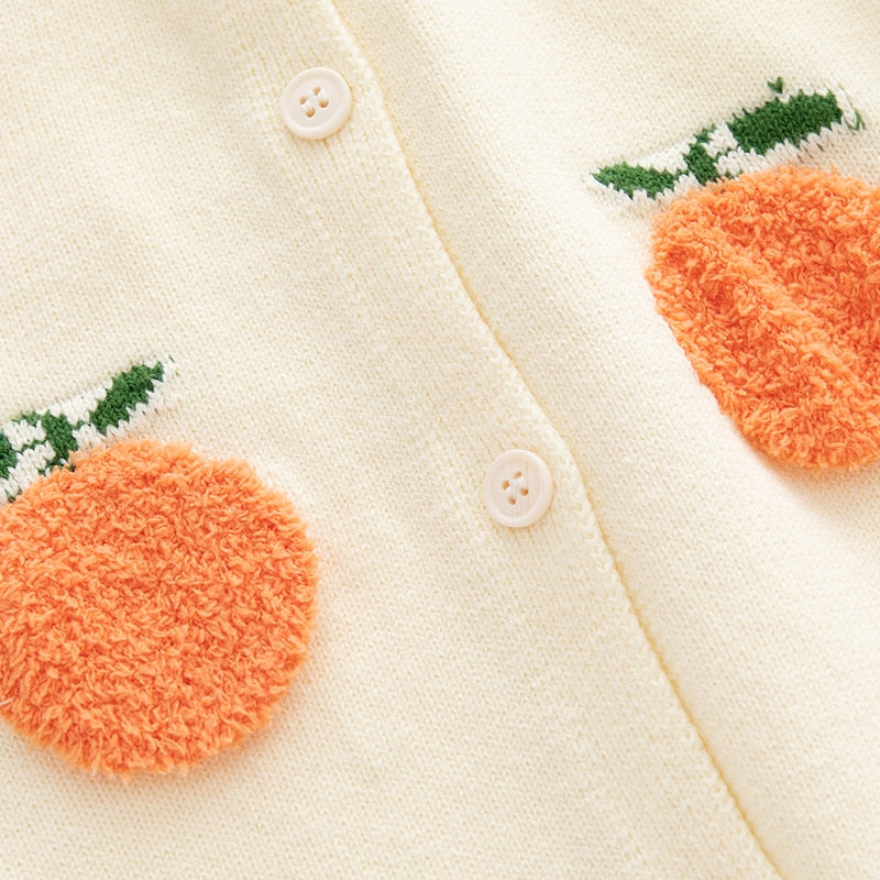 Kids Sweater Cardigan for Girls Boy Cotton Fruit Stereosco Pattern