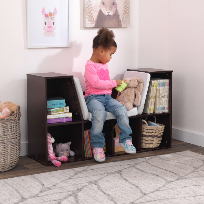 Wooden Bookcase with Reading Nook