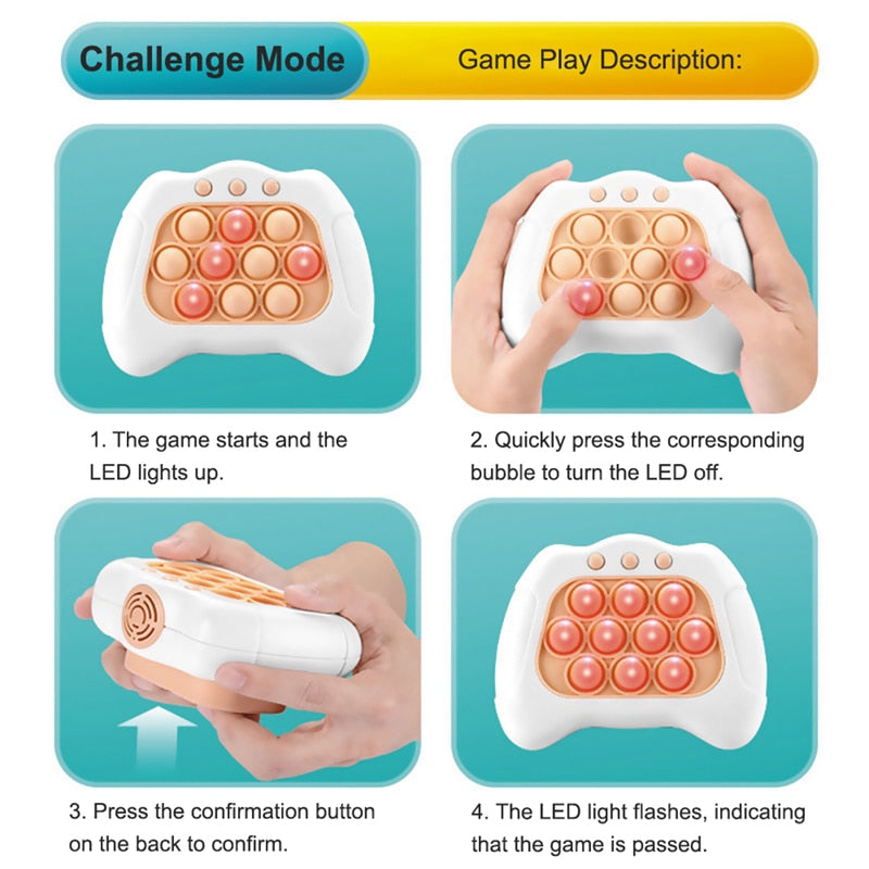 Pop-N-Push Bubbles Game Console: Addictive Fun for Kids, Adults, and Everyone