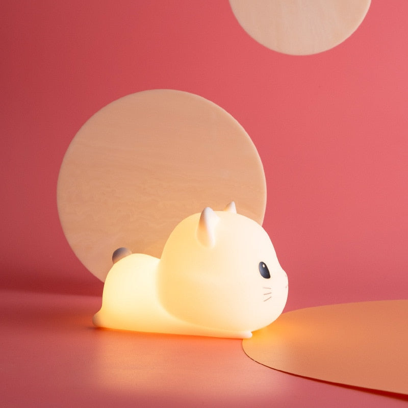 Adorable LED Night Light for Kids: Touch Sensor Bedroom Lamp with Charming Room Decor Appeal