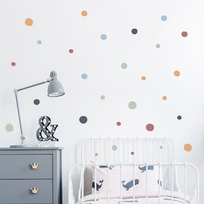 Vibrant Cartoon Polka Dots Children Wall Stickers: Transform Your Kids' Bedroom with Playful Colors