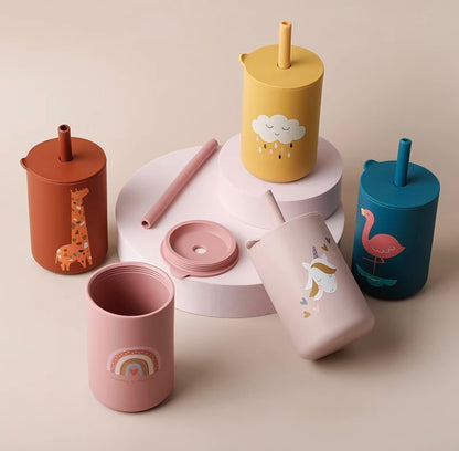 Toddler Silicone Straw Cup-Spill Proof Sippy Cup