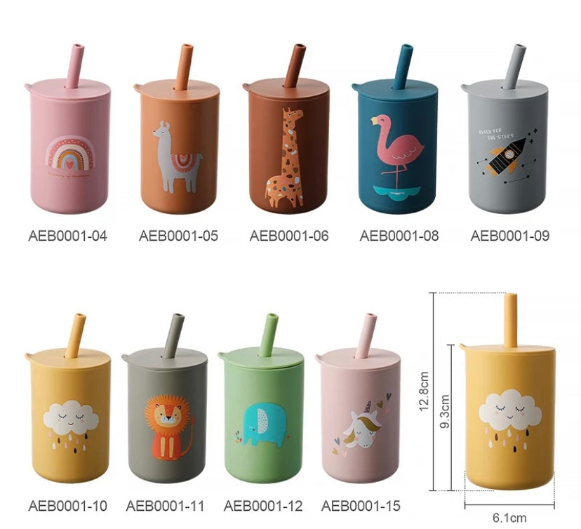 Toddler Silicone Straw Cup-Spill Proof Sippy Cup