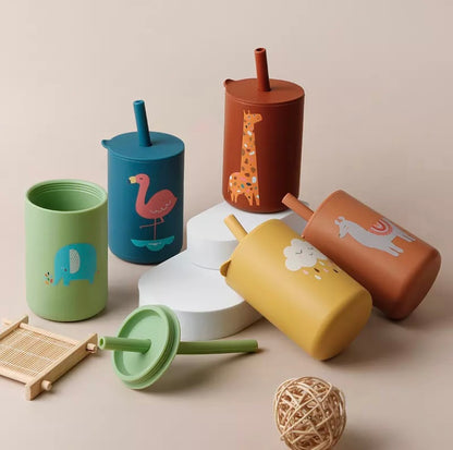 Toddler Silicone Straw Cup-Spill Proof Sippy Cup