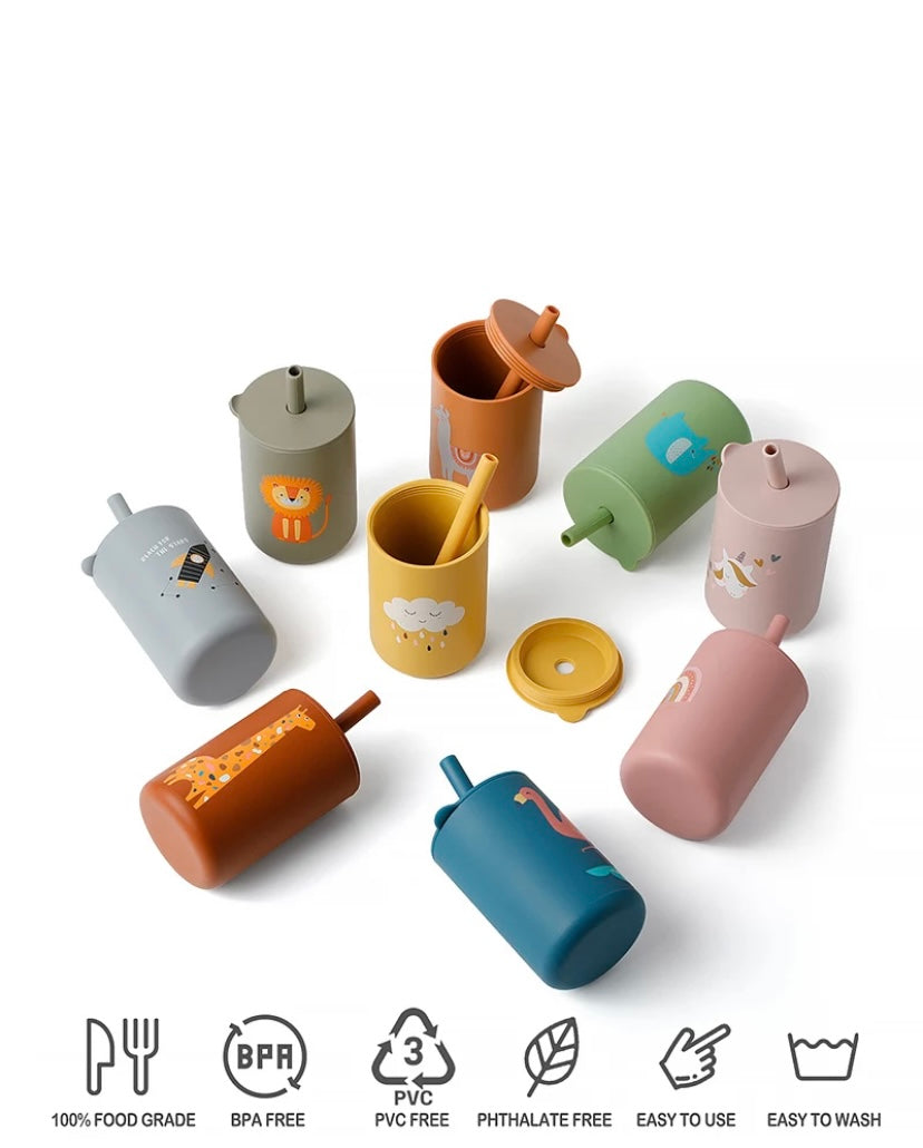 Toddler Silicone Straw Cup-Spill Proof Sippy Cup