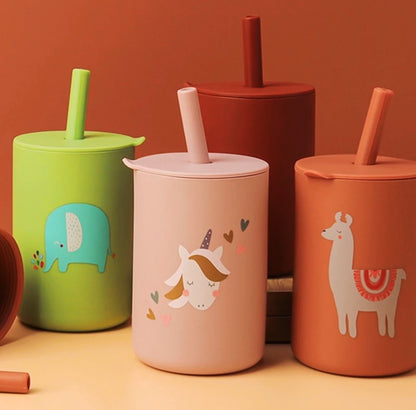 Toddler Silicone Straw Cup-Spill Proof Sippy Cup