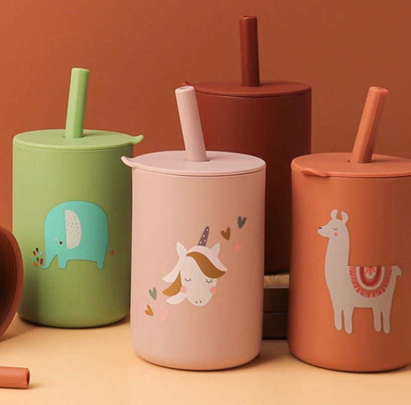 Toddler Silicone Straw Cup-Spill Proof Sippy Cup