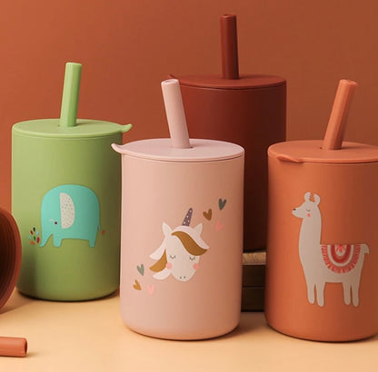 Toddler Silicone Straw Cup-Spill Proof Sippy Cup
