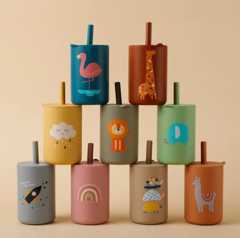Toddler Silicone Straw Cup-Spill Proof Sippy Cup