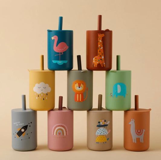 Toddler Silicone Straw Cup-Spill Proof Sippy Cup