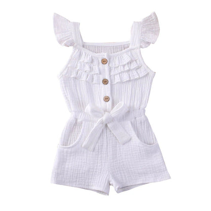 New Summer Toddler Kids Baby Girls Dress Princess Ruffle Sleeve Romper Cotton Outfits Jumpsuit Playsuit Kids Clothes 6M-5Y