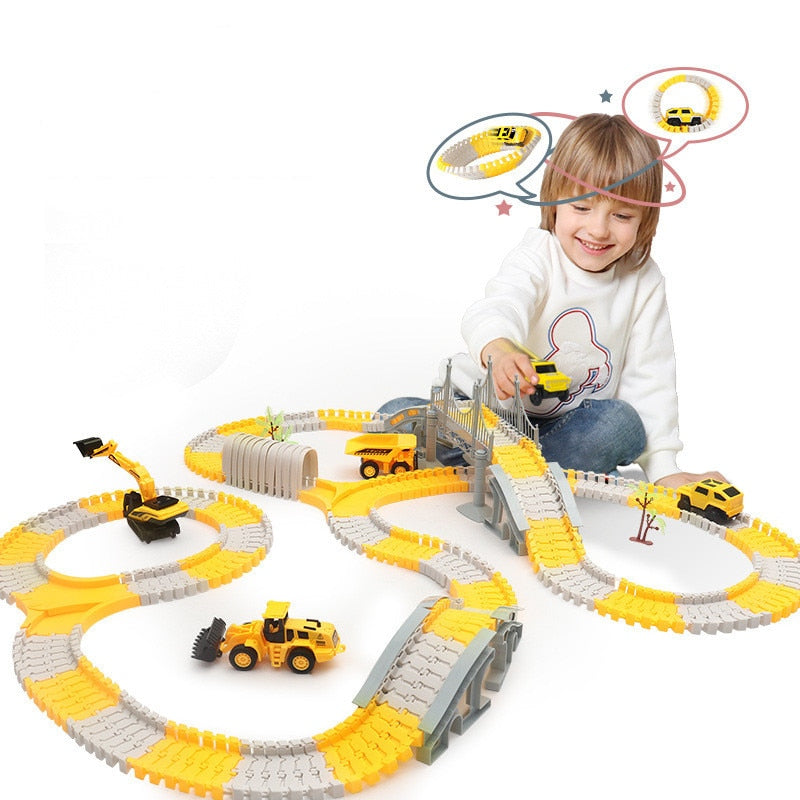iHaHa 343 PCS Construction Toys Race Tracks for Boys Kids Toys